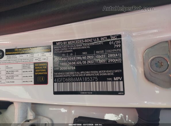 4JGFD6BB6MA185375 2021 MERCEDES-BENZ AMG GLE 53 COUPE White Vista del compartimento del motor