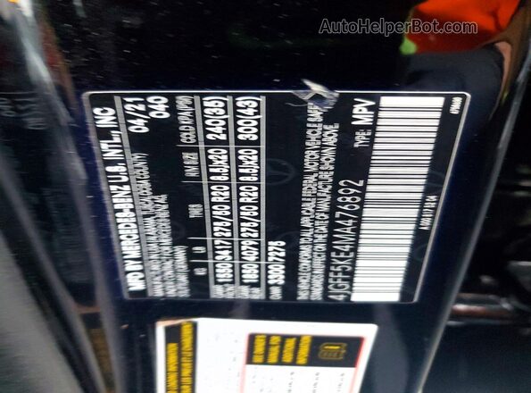 4JGFF5KE4MA476892 2021 MERCEDES-BENZ GLS Black Widok naklejki z numerem VIN