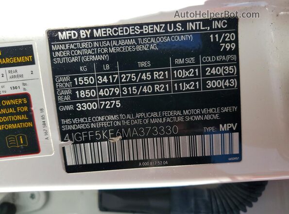 4JGFF5KE6MA373330 2021 MERCEDES-BENZ GLS White Սալոնի 360 աստիճան տեսք