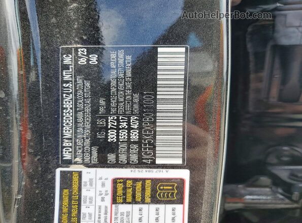 4JGFF5KEXPB011001 2023 MERCEDES-BENZ GLS Black VIN կոդի պիտակի տեսք