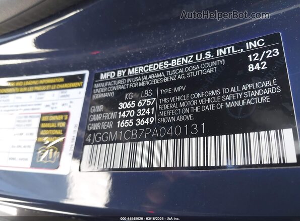 4JGGM1CB7PA040131 2023 MERCEDES-BENZ EQE 350 SUV Dark Blue Widok komory silnika