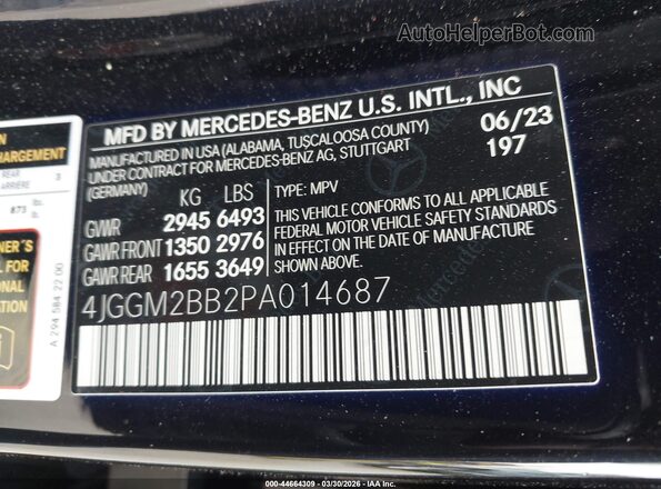 4JGGM2BB2PA014687 2023 MERCEDES-BENZ EQE 350+ SUV Black ძრავის განყოფილების ხედი