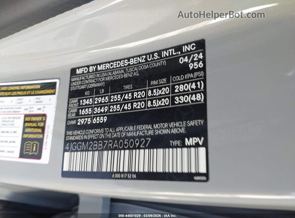 4JGGM2BB7RA050927 2024 MERCEDES-BENZ EQE 350+ SUV Black ძრავის განყოფილების ხედი