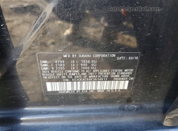 4S3GKAC68K3614813 2019 SUBARU IMPREZA Black 