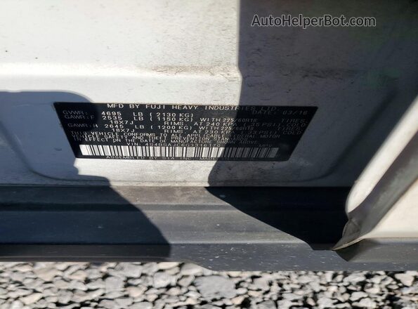 4S4BSAJC6G3316170 2016 SUBARU OUTBACK White Widok naklejki z numerem VIN