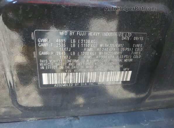 4S4BSBDC5G3235677 2016 SUBARU OUTBACK Black VIN կոդի պիտակի տեսք