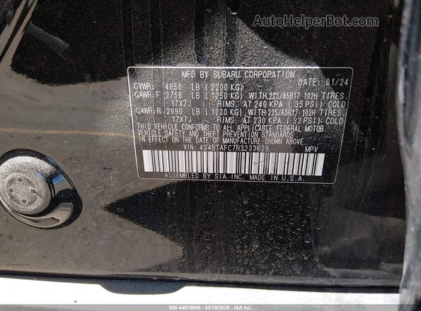 4S4BTAFC7R3233629 2024 SUBARU OUTBACK Black Вид підкапотного простору