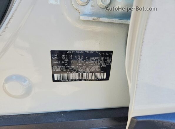 4S4BTANC6S3307551 2025 SUBARU OUTBACK White 