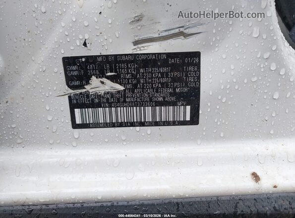 4S4GUHD68T3733606 2026 SUBARU CROSSTREK White Engine compartment view