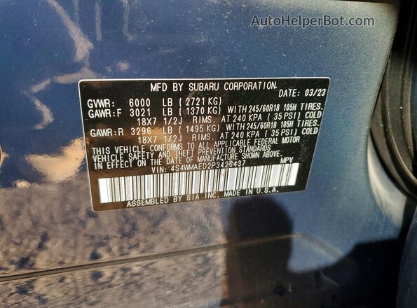 4S4WMAED2P3426437 2023 SUBARU ASCENT Синий 