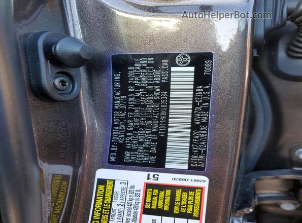 4T1B11HK8KU835384 2019 TOYOTA LE Черный 