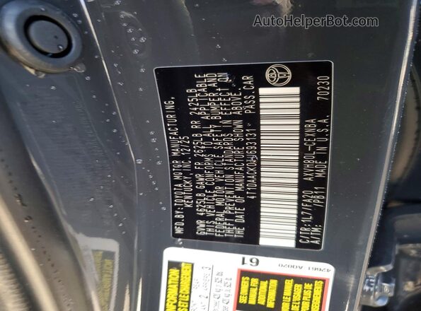 4T1DAACK0TU693131 2026 TOYOTA LE Серый Вид подкапотного пространства