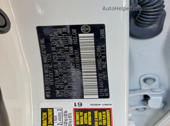 4T1DAACKXTU684291 2026 TOYOTA LE Белый 