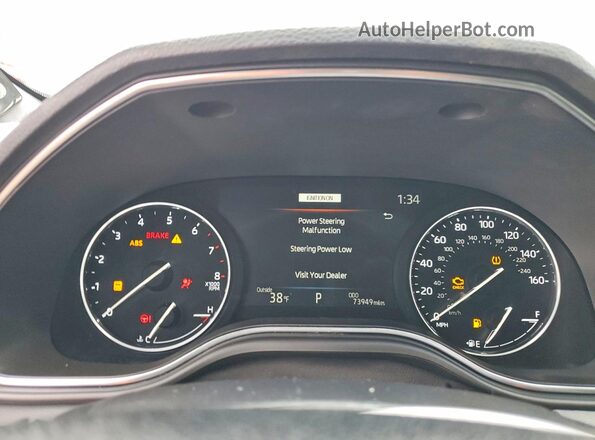 4T1FZ1FB2LU047828 2020 TOYOTA AVALON Black ხელსაწყოთა პანელის ხედი