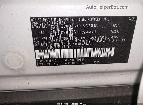 4T3B6RFV2PU115851 2023 TOYOTA LE Белый 