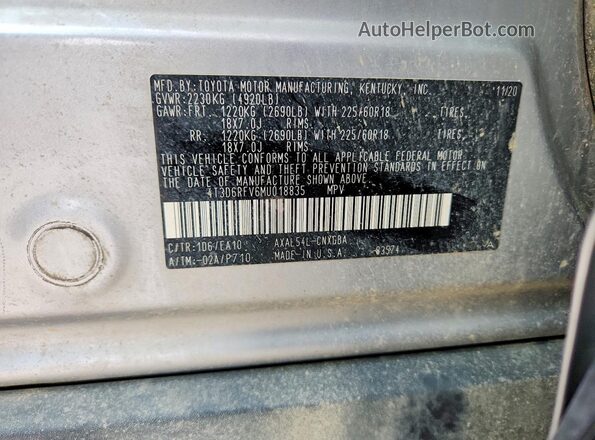 4T3D6RFV6MU018835 2021 TOYOTA LIMITED Silver Սալոնի 360 աստիճան տեսք