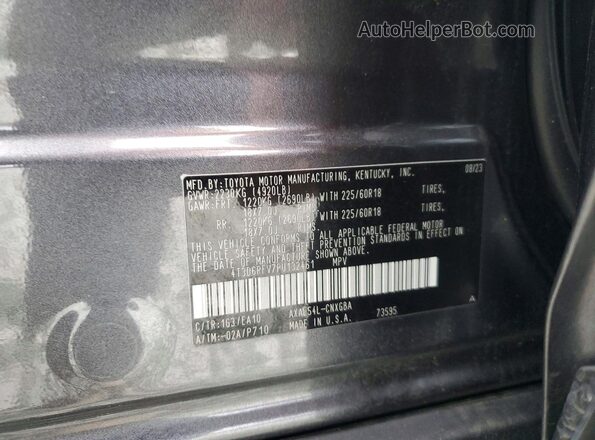 4T3D6RFV7PU132461 2023 TOYOTA LIMITED Charcoal 