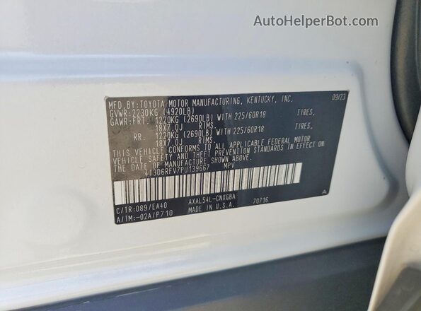 4T3D6RFV7PU139667 2023 TOYOTA LIMITED White Սալոնի 360 աստիճան տեսք