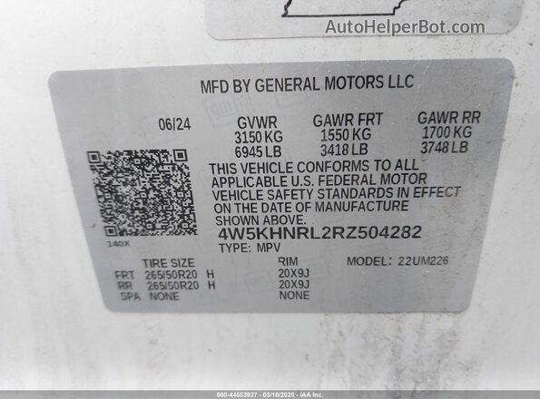 4W5KHNRL2RZ504282 2024 ACURA ZDX White Engine compartment view