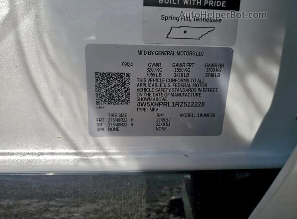 4W5XHPRL1RZ512228 2024 ACURA ZDX White Vista interior de 360 grados