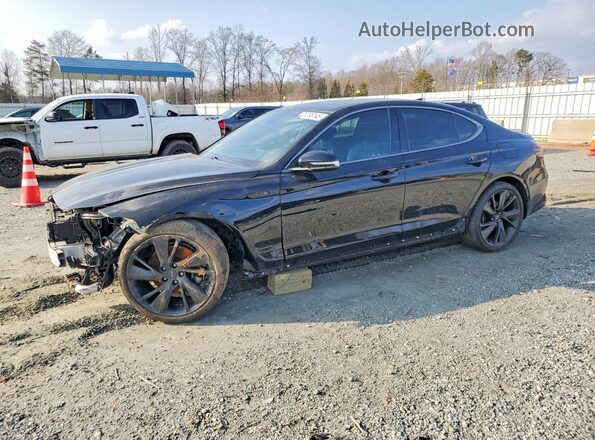 KMTG34TA6PU106782 2023 GENESIS G70 Black Հետևի ձախ