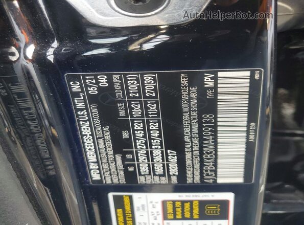 4JGFB4KB3MA499138 2021 MERCEDES-BENZ GLE Black Սալոնի 360 աստիճան տեսք