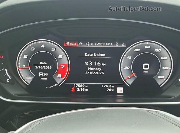 WAULSAF80SN004532 2025 AUDI S8 Gray Սարքավորումների վահանակի տեսք
