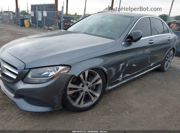 55SWF4JB1HU181332 2017 MERCEDES-BENZ C-CLASS Серый Вид спереди