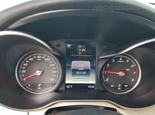 55SWF4JB5GU097318 2016 MERCEDES-BENZ C White Instrument cluster view