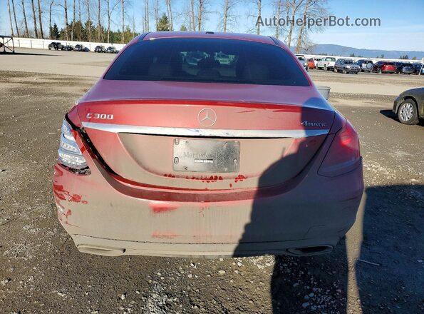 55SWF4KB6GU178780 2016 MERCEDES-BENZ C Red Вид ззаду