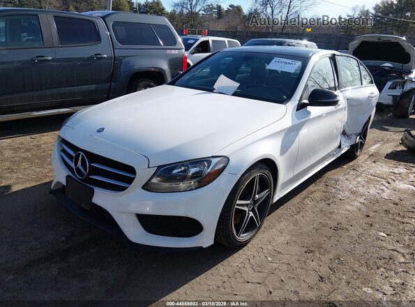 55SWF4KB7HU213053 2017 MERCEDES-BENZ C-CLASS White Առջևի ձախ երեք քառորդ տեսարան