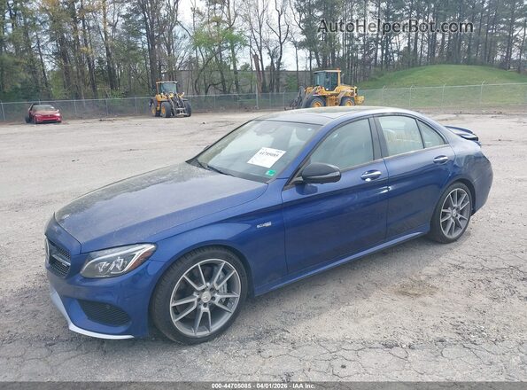 55SWF6EB9JU248688 2018 MERCEDES-BENZ AMG C 43 Blue Առջևի ձախ երեք քառորդ տեսարան