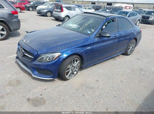 55SWF6EBXJU267430 2018 MERCEDES-BENZ AMG C 43 Blue წინა მარცხენა ხედი სამი მეოთხედიდან