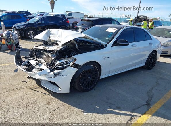 55SWF8GB7LU332696 2020 MERCEDES-BENZ AMG C 63 Белый Передняя левая четверть