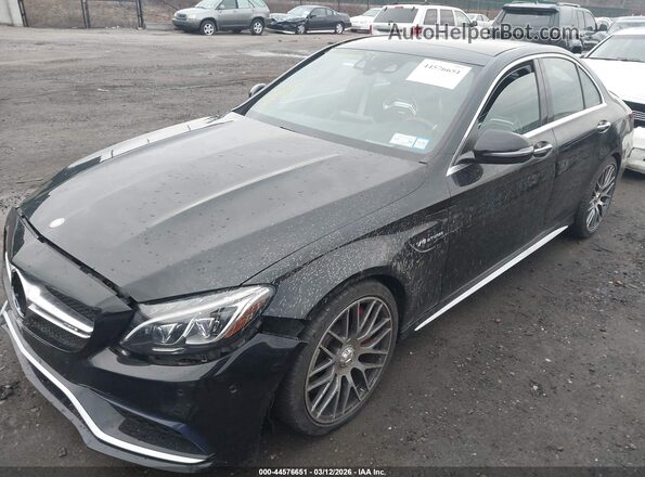 55SWF8HBXGU110397 2016 MERCEDES-BENZ AMG C 63 Black Առջևի ձախ երեք քառորդ տեսարան