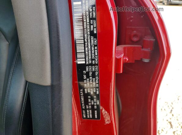 ZASFAKAN1J7B98357 2018 ALFA ROMEO STELVIO Red 360 interior view