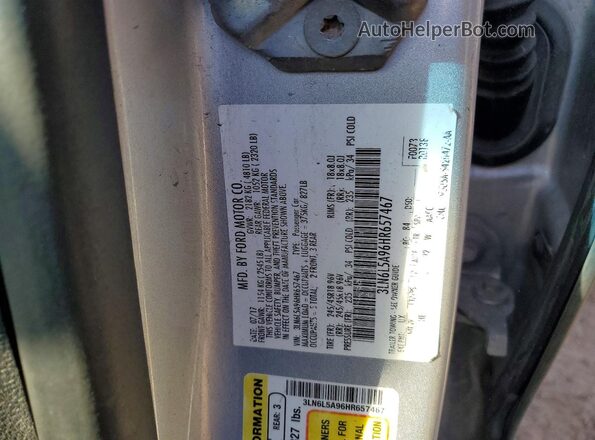 3LN6L5A96HR657467 2017 LINCOLN MKZ Silver 