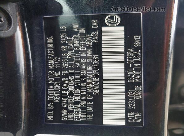 58ADZ1B13PU143681 2023 LEXUS ES Черный Вид подкапотного пространства