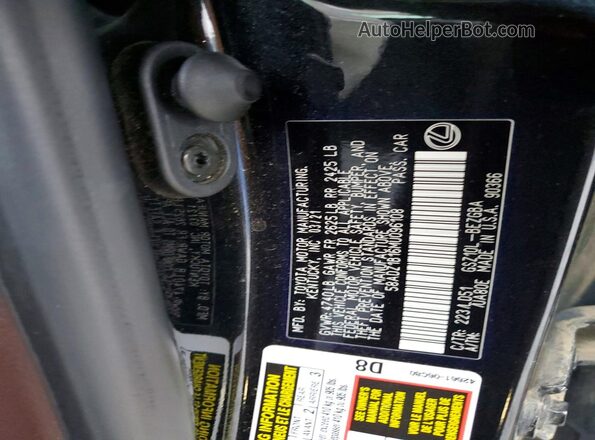 58ADZ1B16MU096108 2021 LEXUS ES Black 