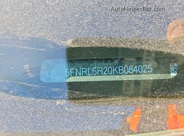5FNRL6H20KB084025 2019 HONDA ODYSSEY Blue 