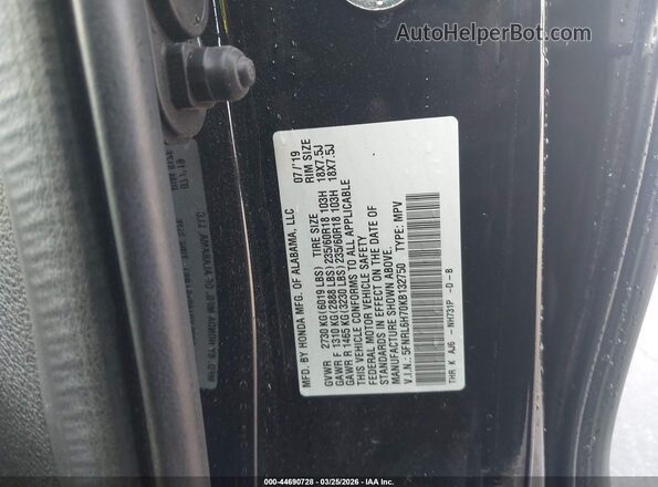 5FNRL6H70KB132750 2019 HONDA ODYSSEY Black 