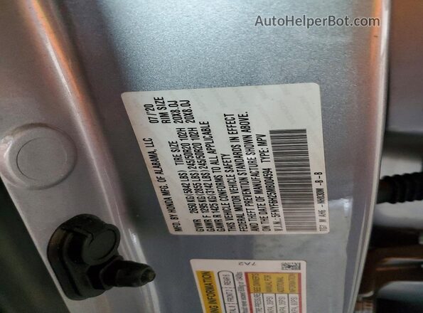 5FNYF6H25MB004594 2021 HONDA PILOT Серый Панорамный вид салона 360°