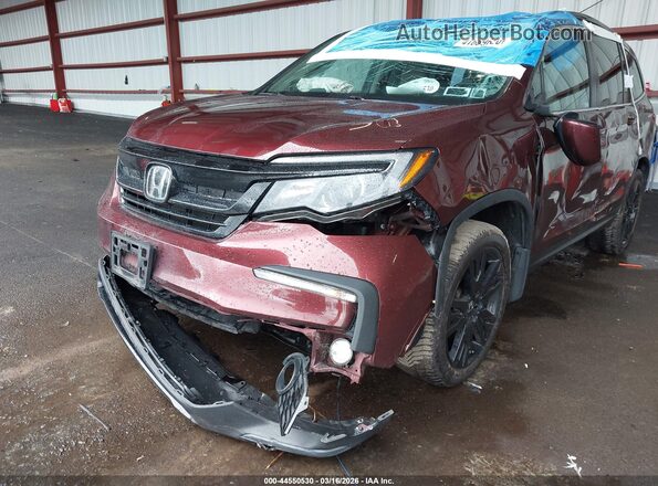 5FNYF6H27NB074907 2022 HONDA PILOT Maroon Դիմացի տեսք