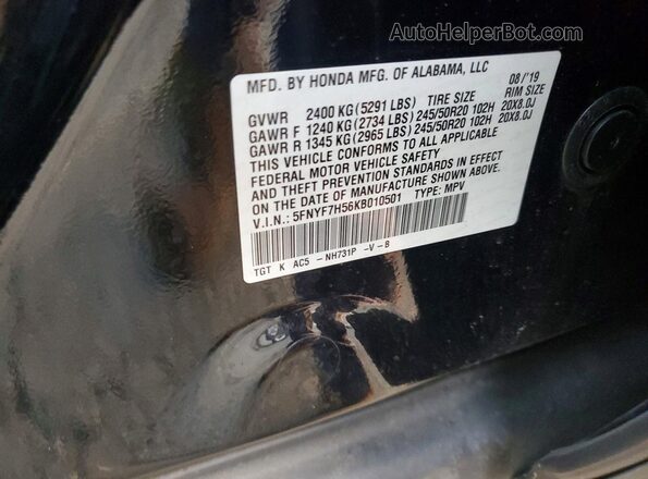 5FNYF7H56KB010501 2019 HONDA PASSPORT Black Շարժիչի բաժամունքի տեսք