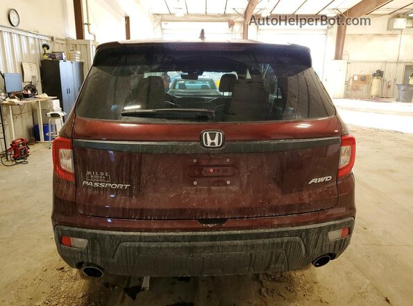 5FNYF8H56MB035259 2021 HONDA PASSPORT Maroon უკანა ხედი