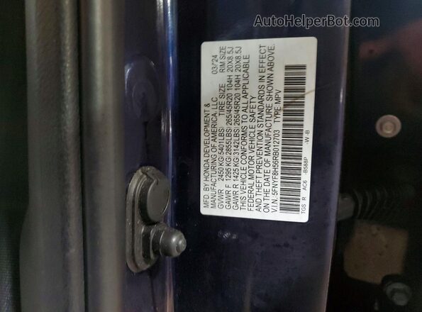 5FNYF8H56RB012703 2024 HONDA PASSPORT Blue 