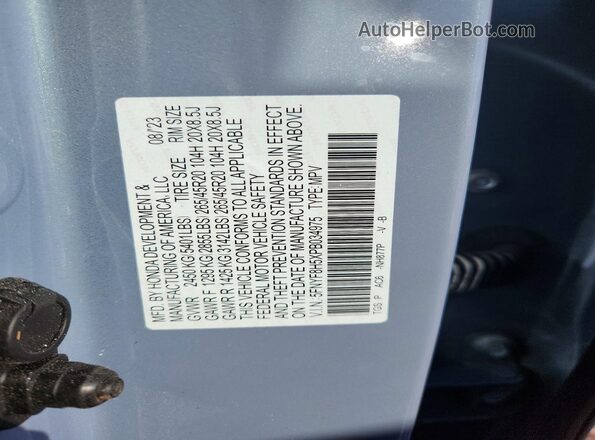 5FNYF8H5XPB034975 2023 HONDA PASSPORT Silver Vista interior de 360 grados