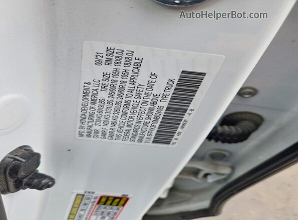 5FPYK3F10MB024165 2021 HONDA RIDGELINE White Widok komory silnika