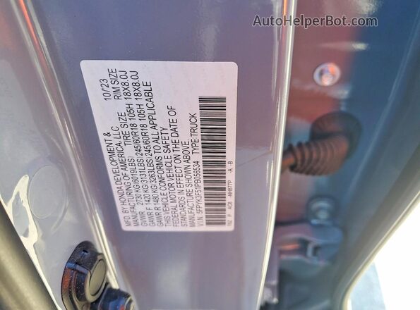 5FPYK3F51PB056534 2023 HONDA RIDGELINE Blue ძრავის განყოფილების ხედი