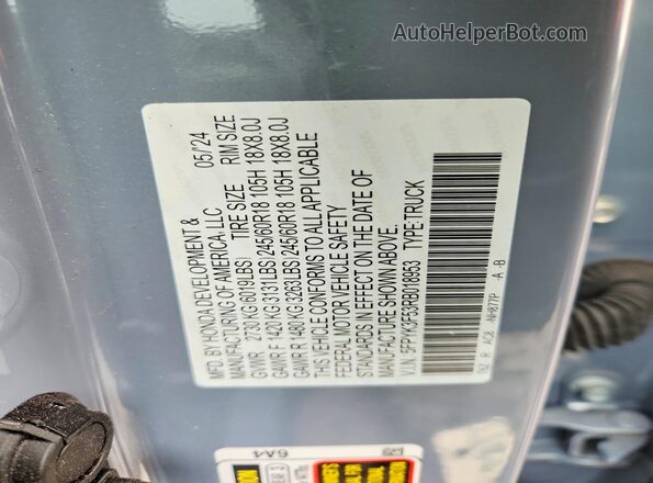 5FPYK3F53RB018953 2024 HONDA RIDGELINE Silver Vista del compartimento del motor